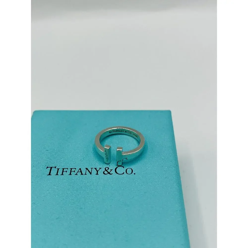 Tiffany & Co. T Square Ring in Sterling Silver Size 8.5